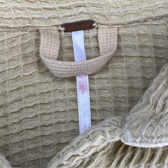 Free People Scout Cropped Jacket Top Buttondown Cotton Oversized Small Mustard - Picture 3 of 14